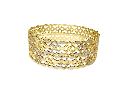 Fashionable Two Tone Plated Elegant CNC Bangles